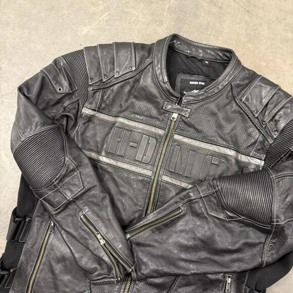 Authentic Harley Davidson Men S.W.A.T. HDMC Black Leather Jacket 3XL NWOT